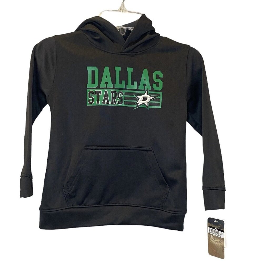 NHL Dallas Stars Toddler Boys 12M Black Green Hooded Sweatshirt Hoodie Logo